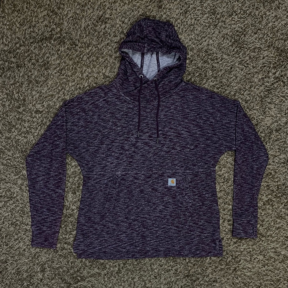 Carhartt Women’s Heathered Plum Purple Relaxed Fit Pullover Hoodie Size 8/10 M